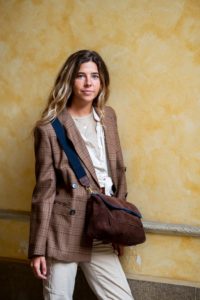 borsa a tracolla in camoscio