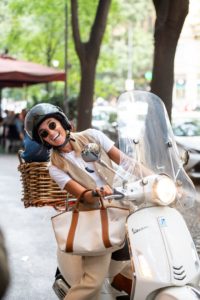 borsa personalizzata in tessuto e cuoio